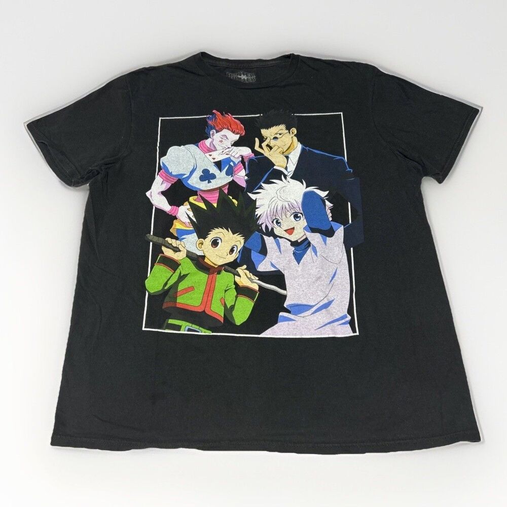 Hunter X Hunter Japanese Anime Graphic Print Men’s Black T-Shirt Size Large